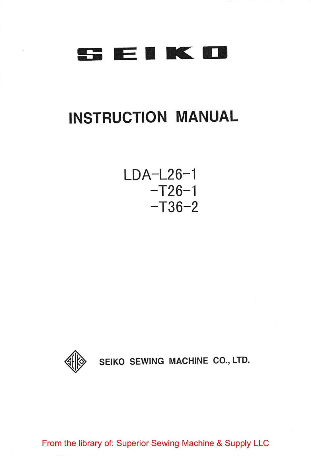 Seiko LDA-L26-1, LDA-T26-1, LDA-T36-2 Instruction Manual - ManualMachine.com