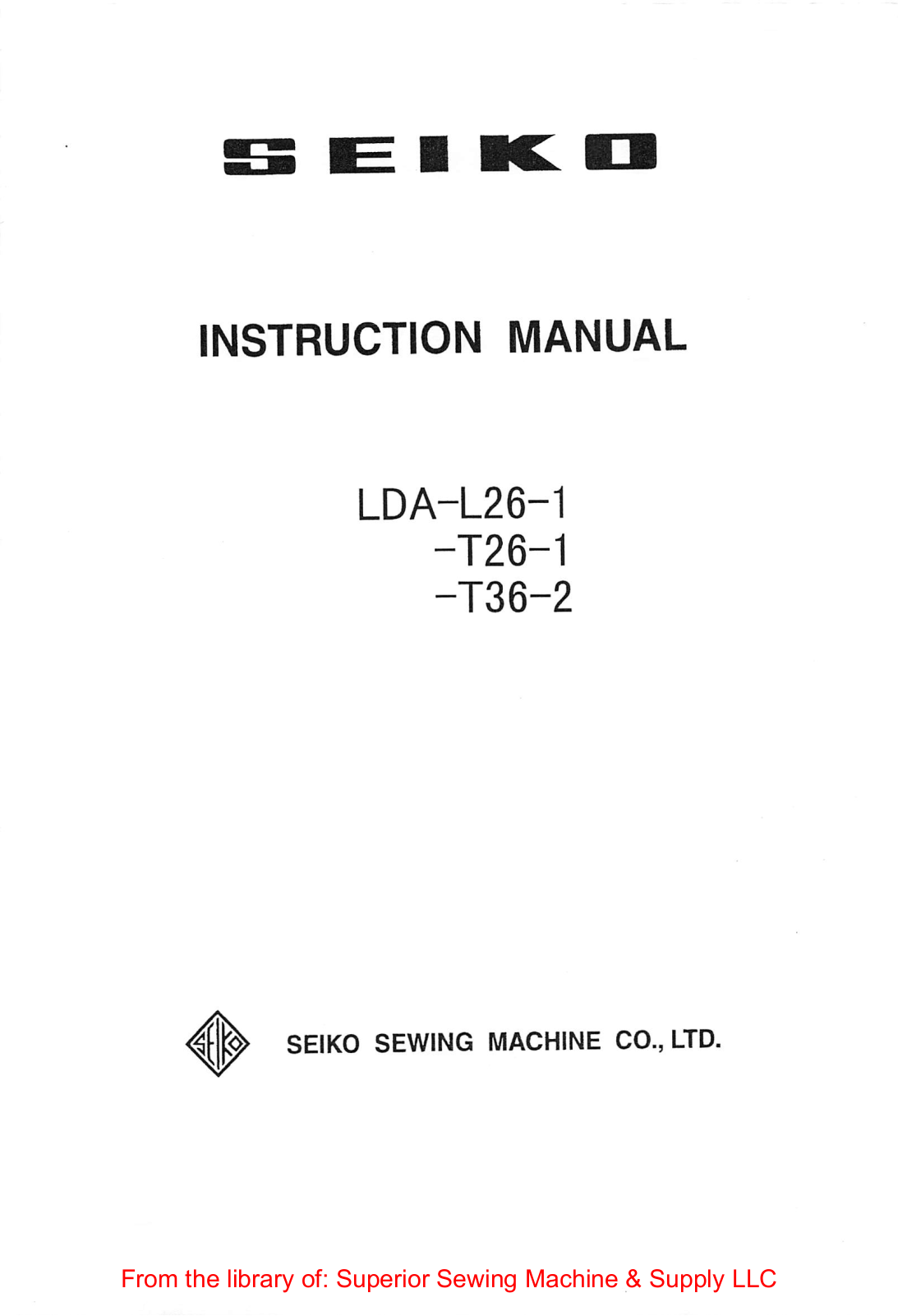 Seiko LDA-L26-1, LDA-T26-1, LDA-T36-2 Instruction Manual