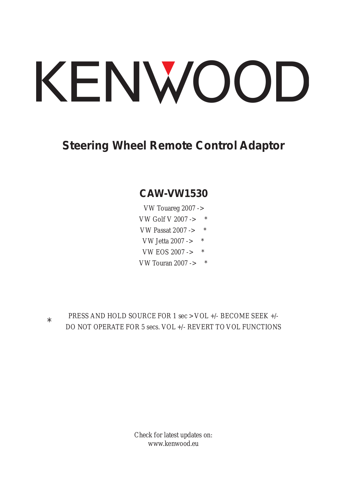 Kenwood CAW-VW1530 User Manual