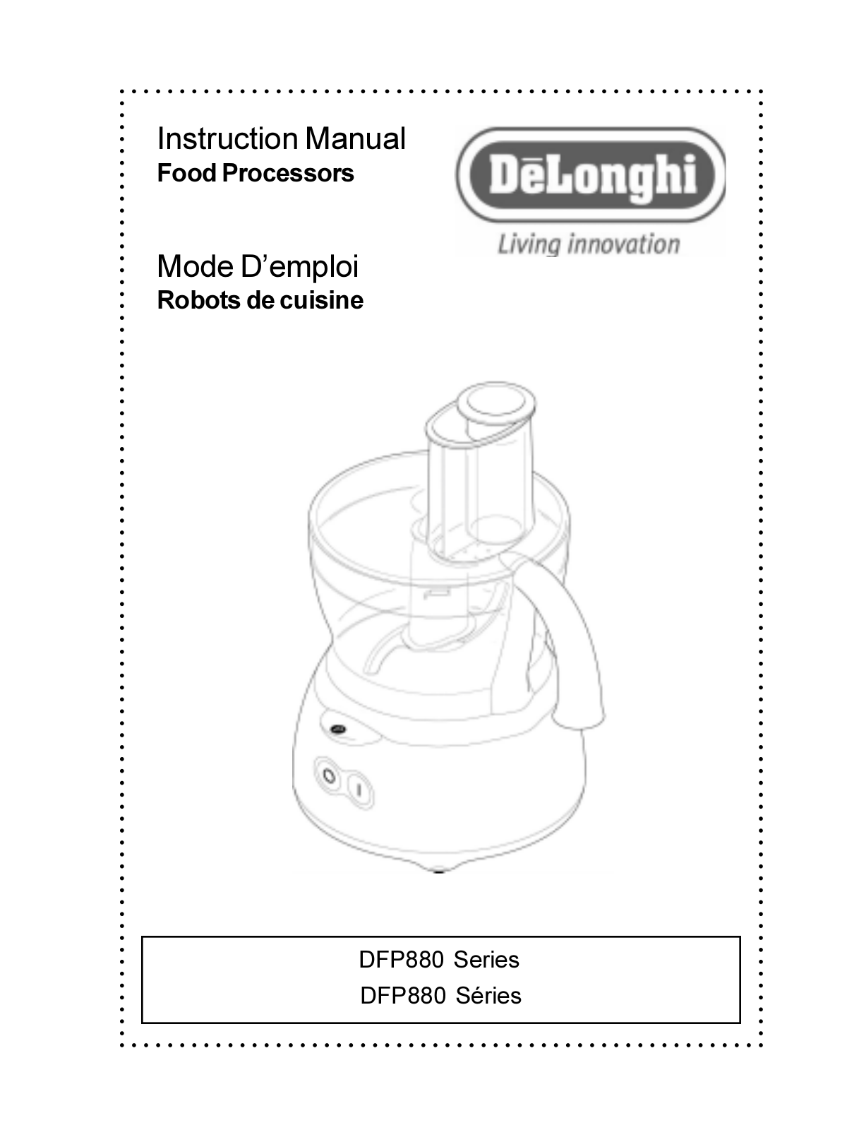 DeLonghi DFP880 User Manual