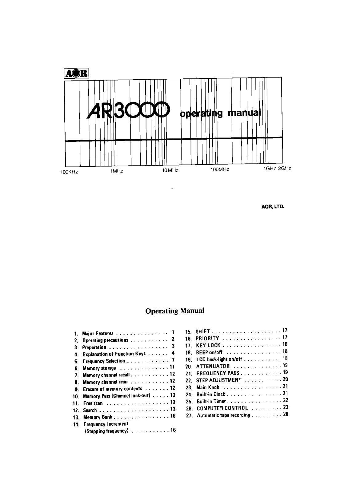 AOR AR3000 User Manual