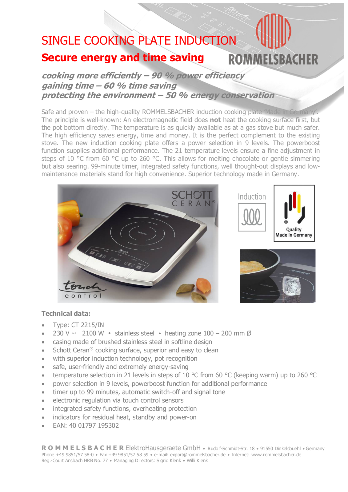 Rommelsbacher CT 2215/IN Datasheet