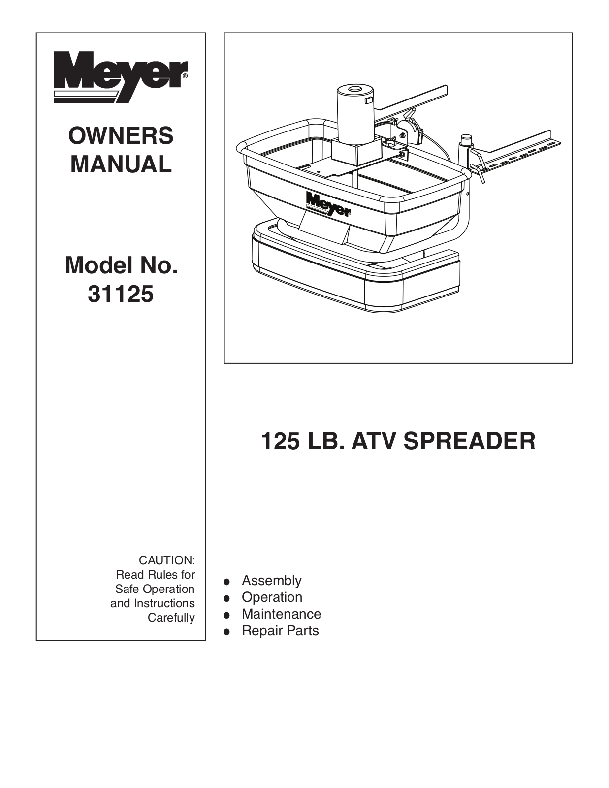 Meyer 31125 Owner's Manual