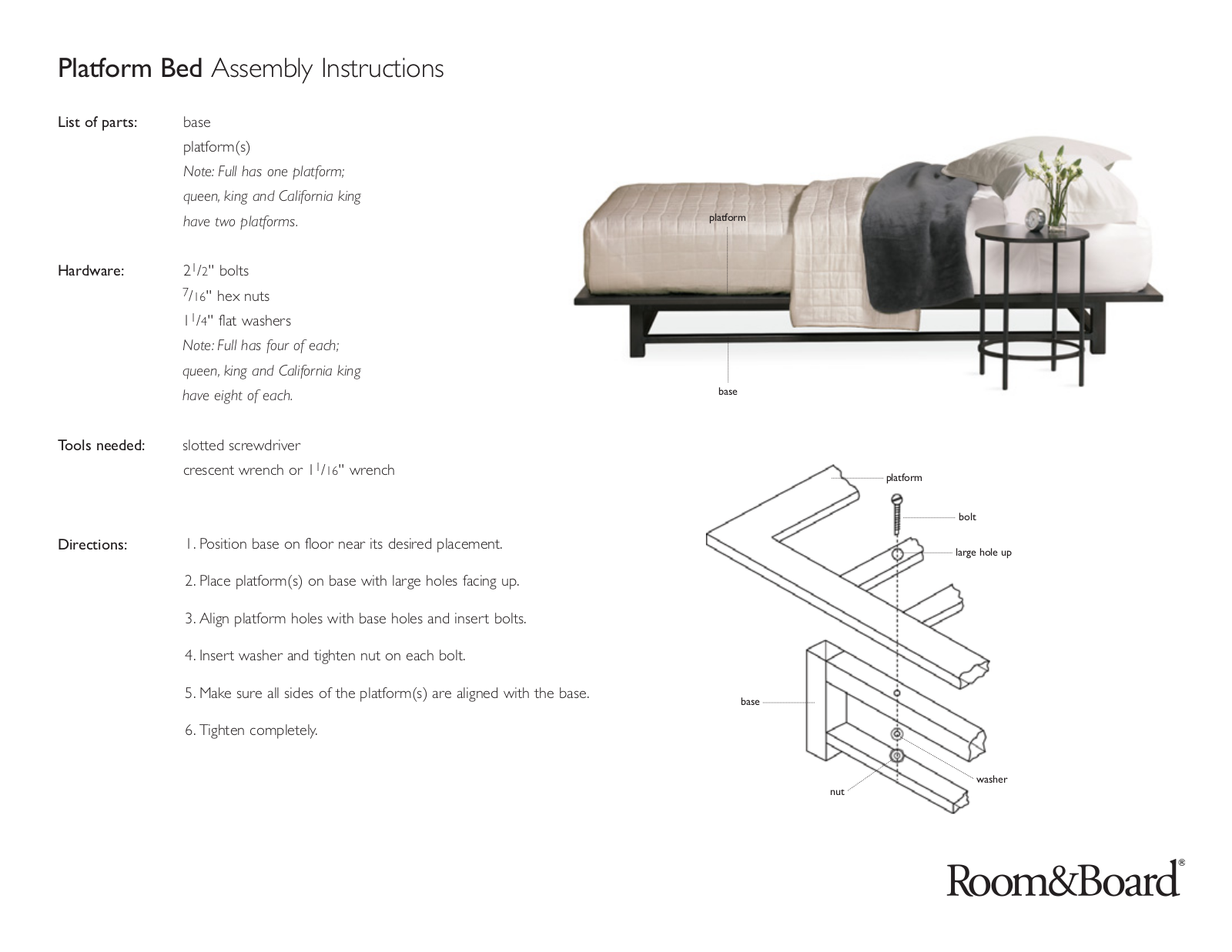 Room & Board Riley Twin Bunk Assembly Instruction