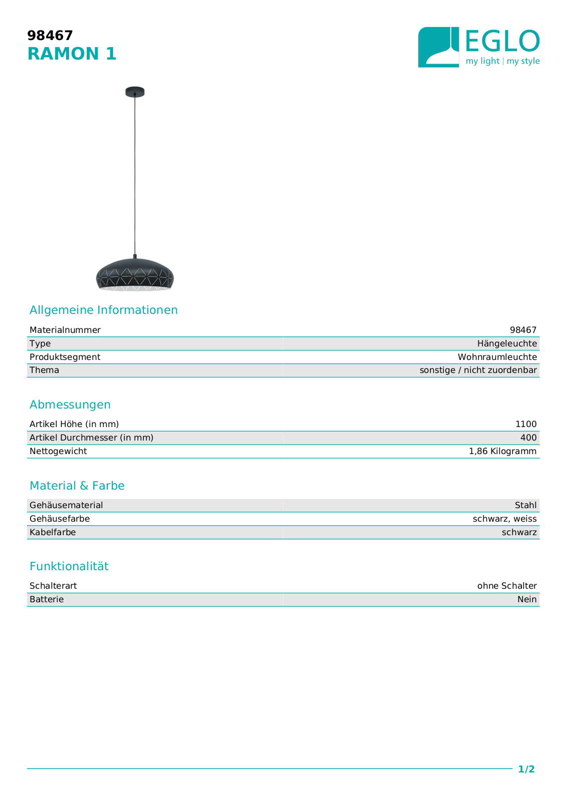 Eglo 98467 Service Manual