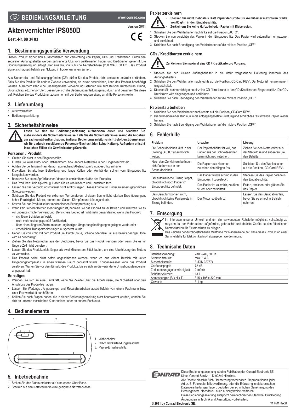 Conrad IPS050D User Manual