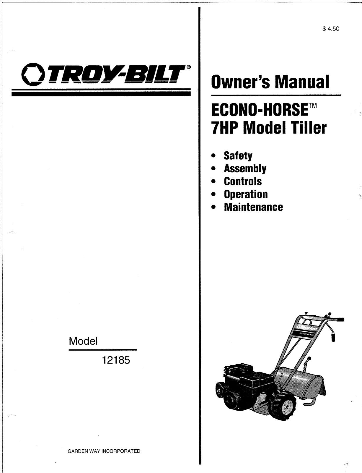 Troy-Bilt 12185 User Manual