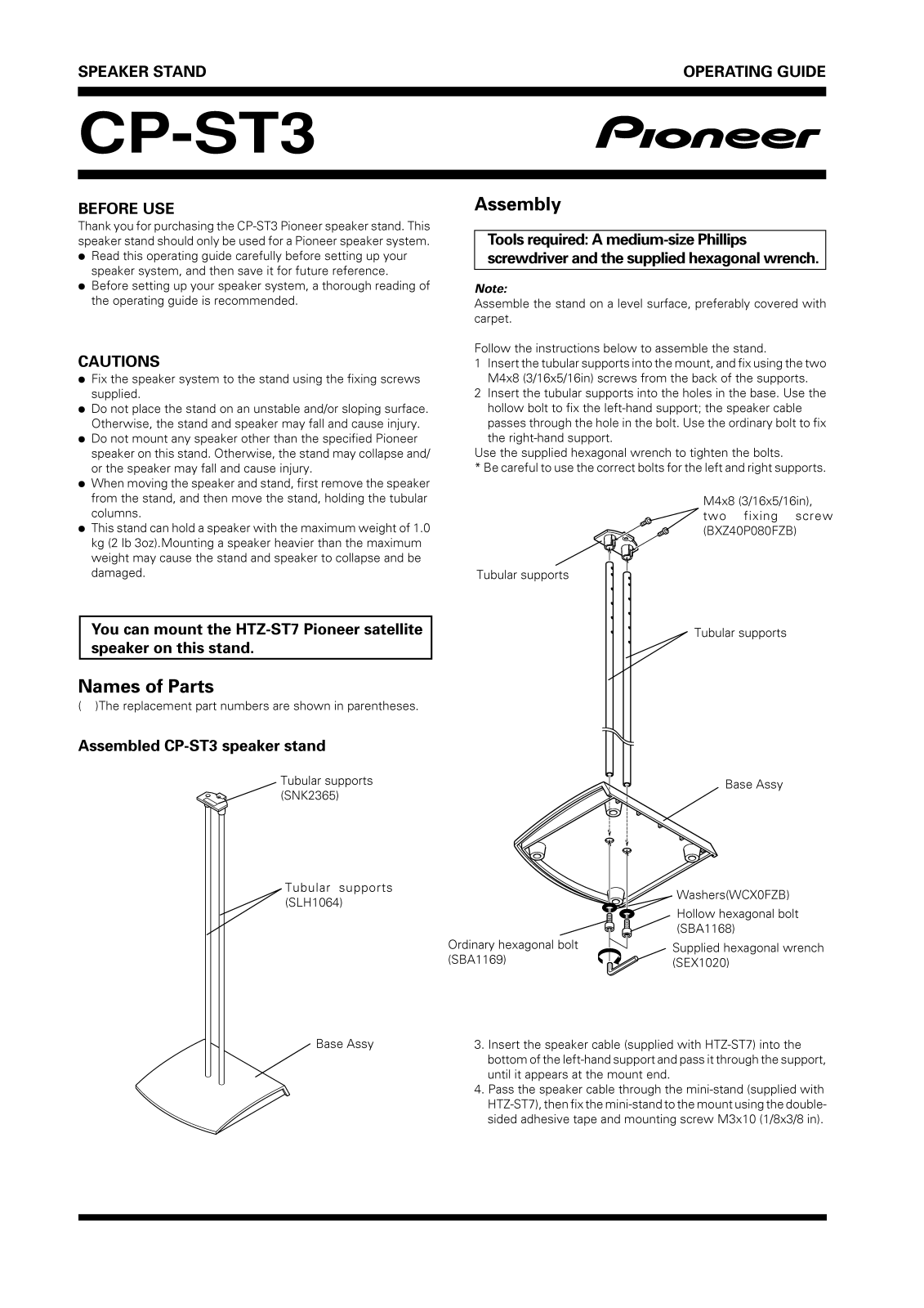 Pioneer CP-ST3 User Manual