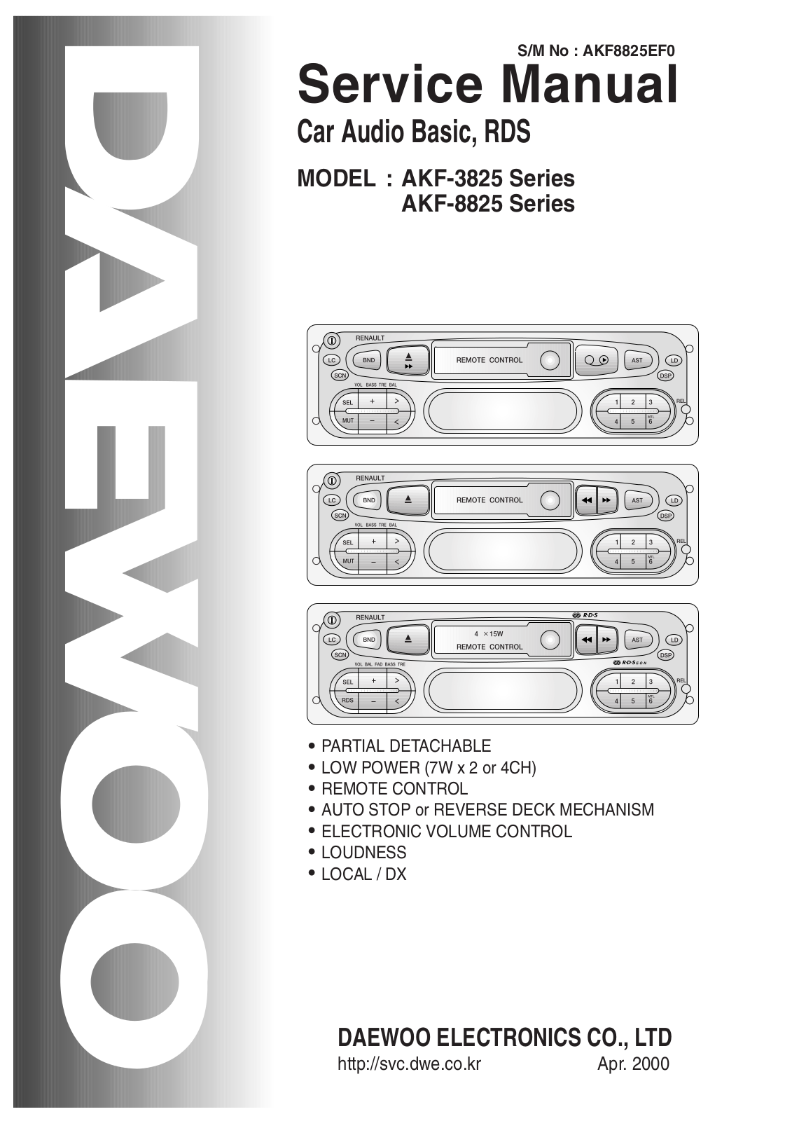 Daewoo AKF-3825 Service Manual