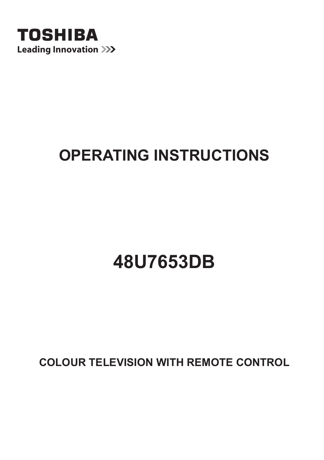 Toshiba 48U7653DB Instruction manual