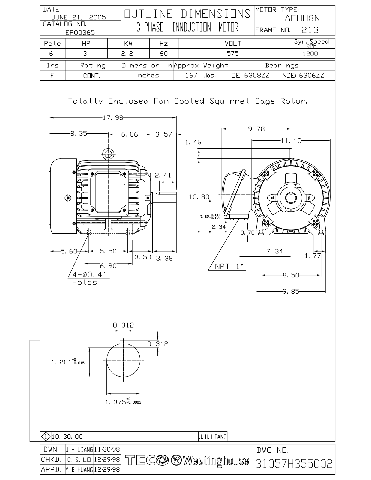 Teco EP00365 Reference Drawing