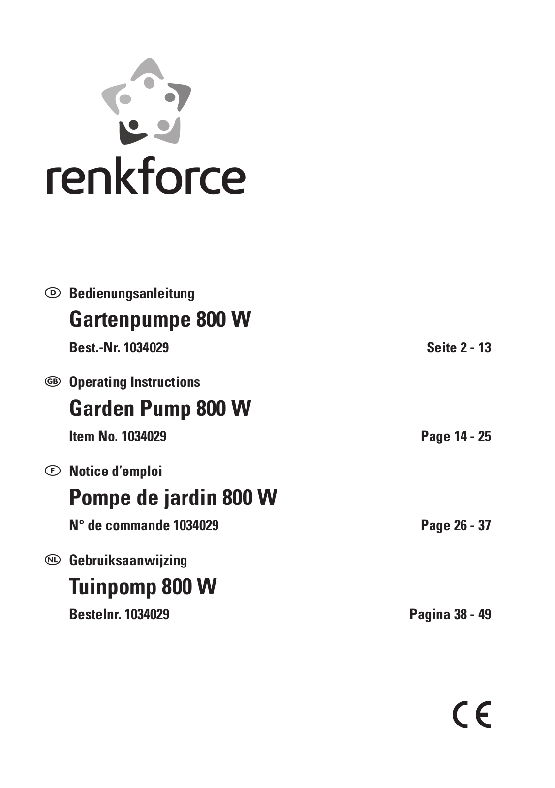 Renkforce 1034029 Operating Instructions Manual