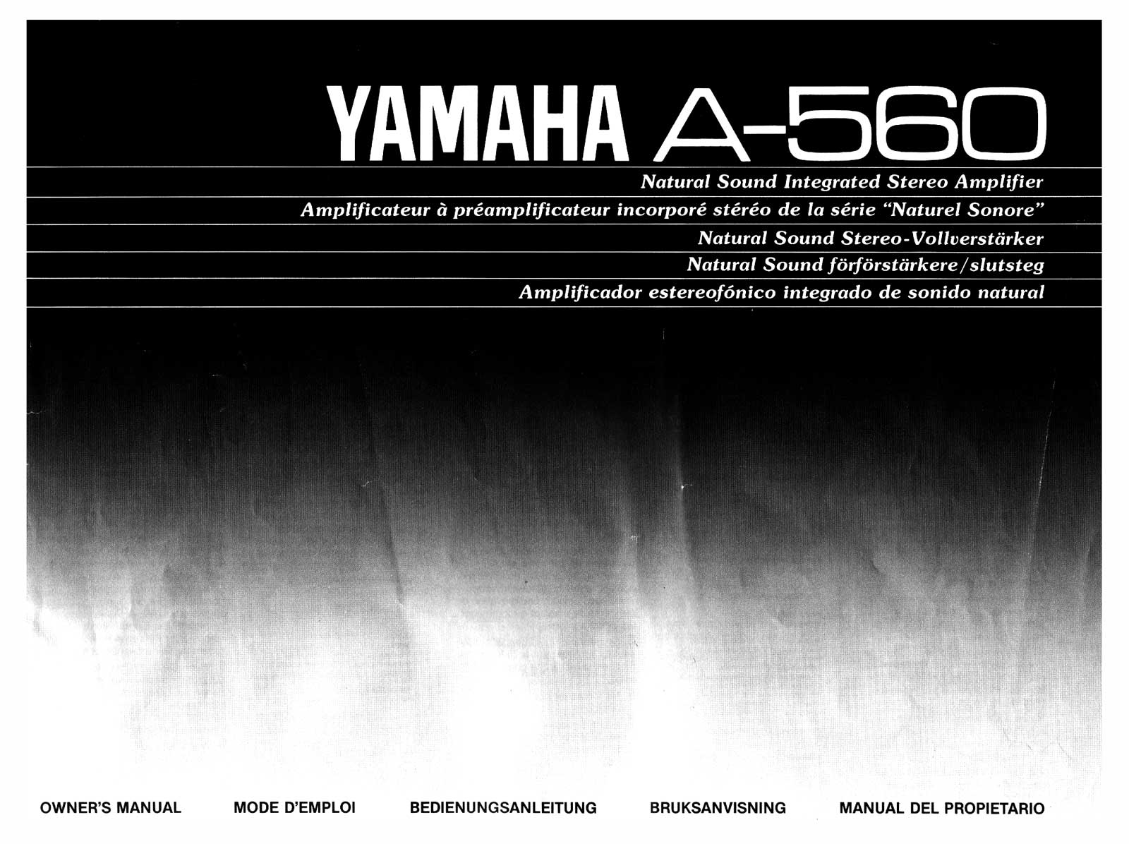 Yamaha A-560 Owners manual