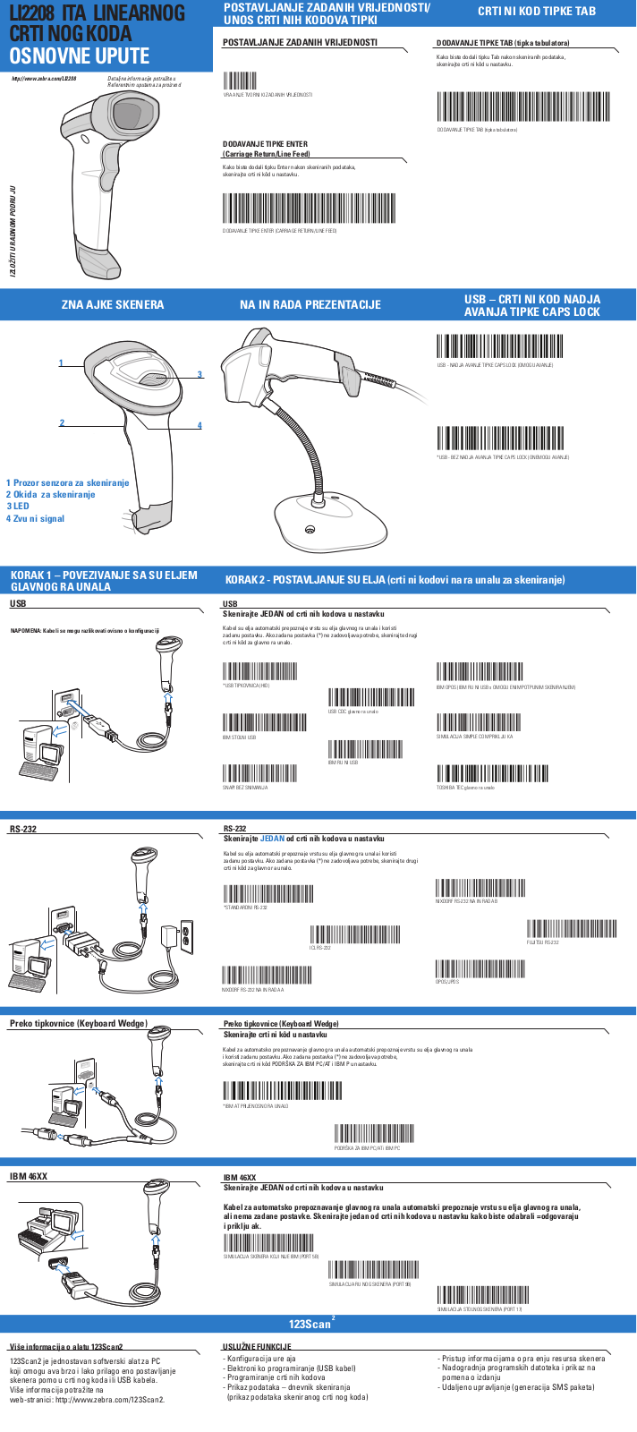 Zebra LI2208 Basic Instructions