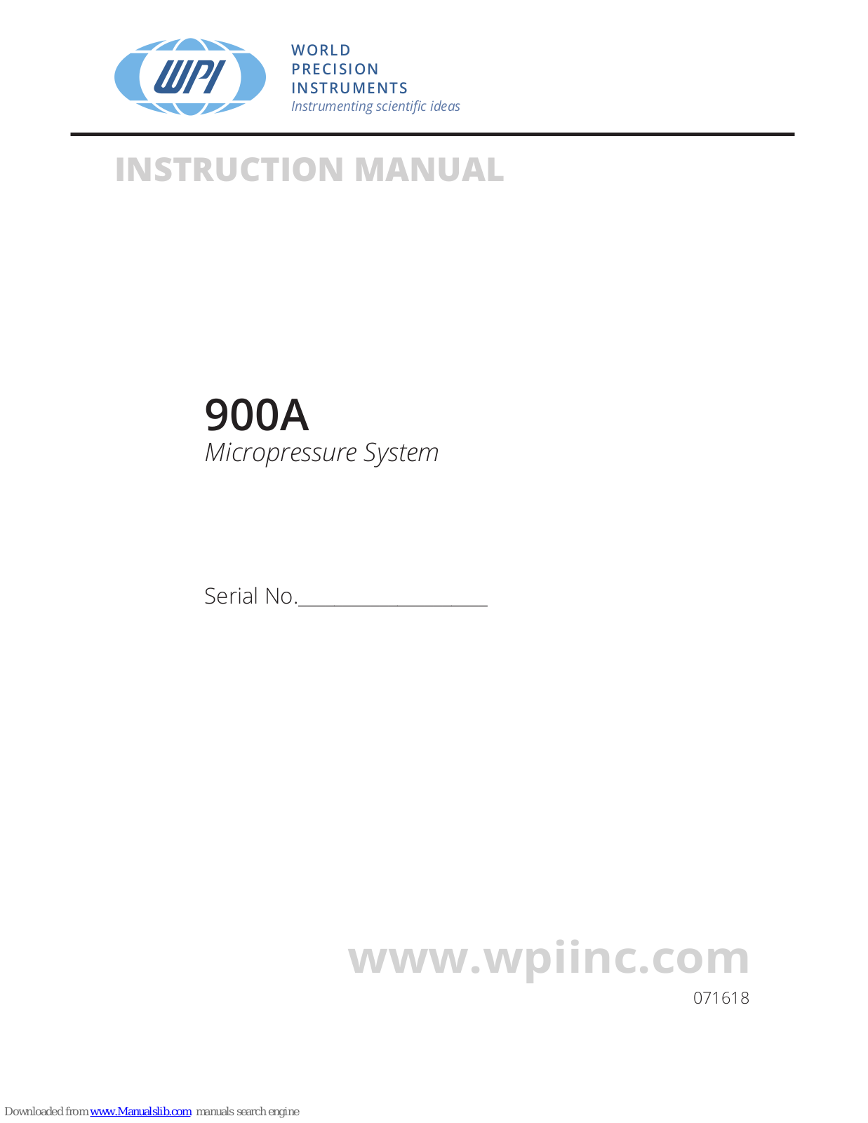 WPI 900A Instruction Manual