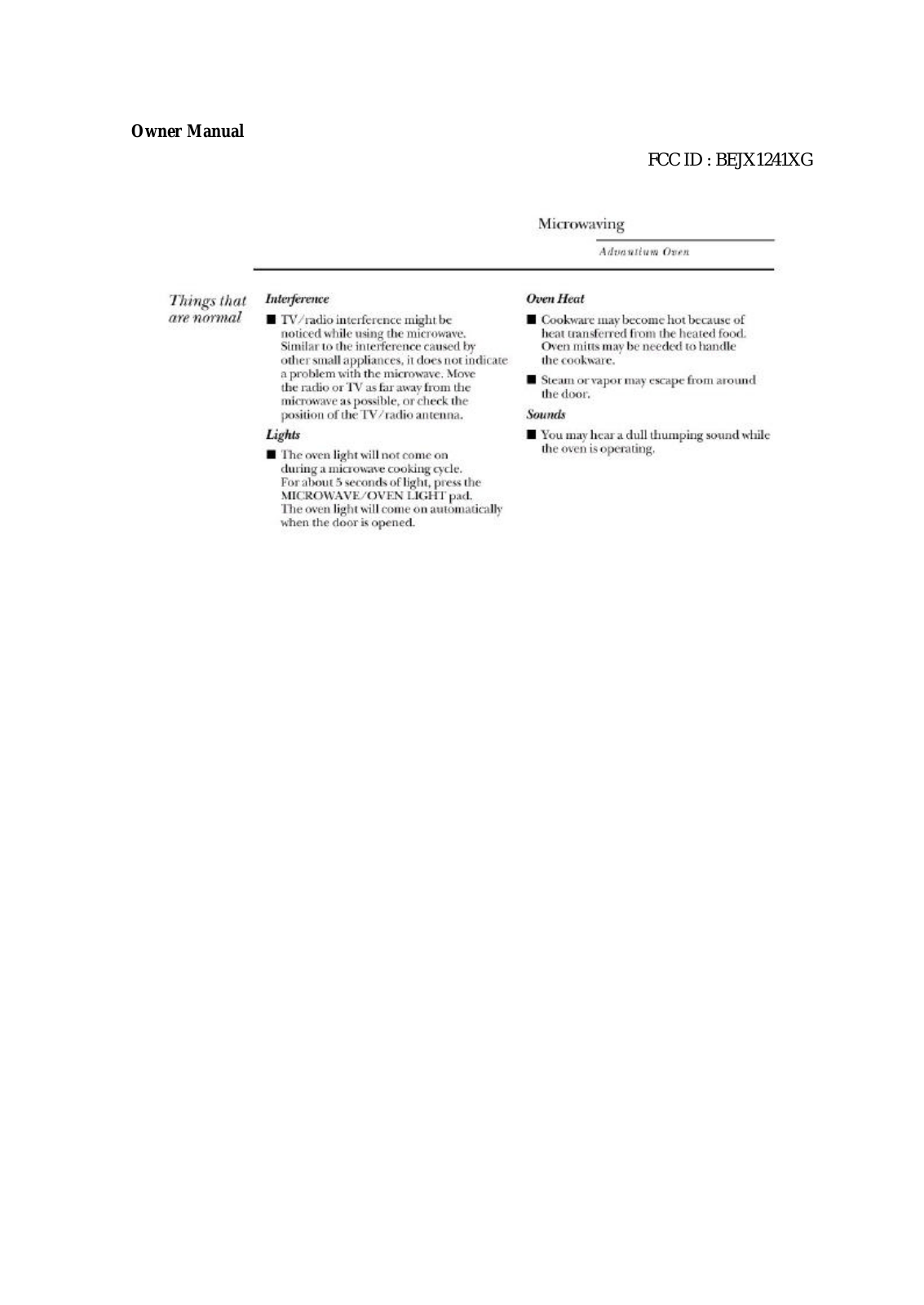 LG X1241XG Users manual