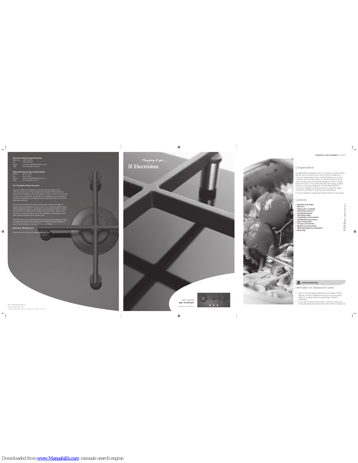 Electrolux EHGC93CI, EHGF93CX User Manual - ManualMachine.com