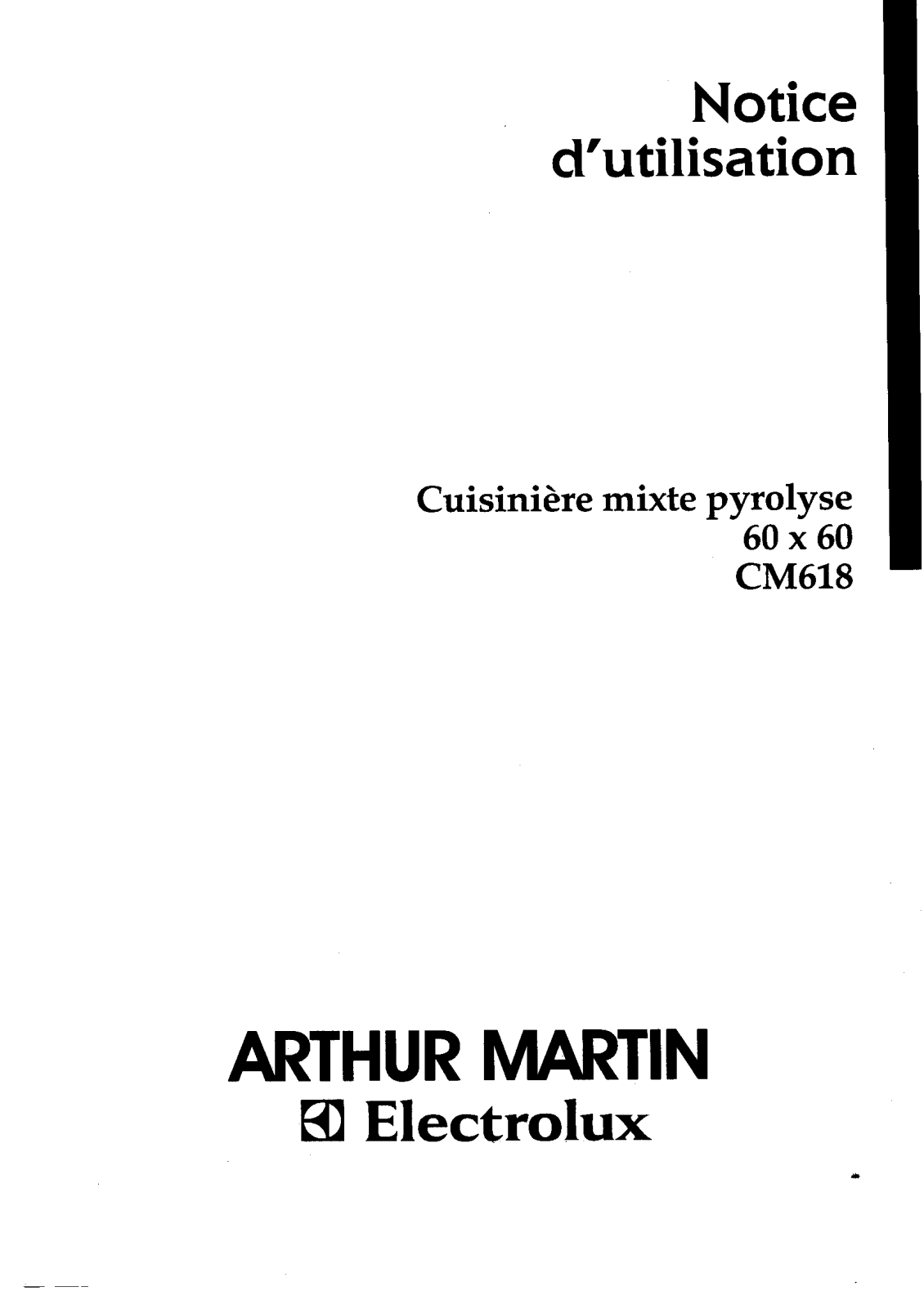 Arthur martin CM618 User Manual