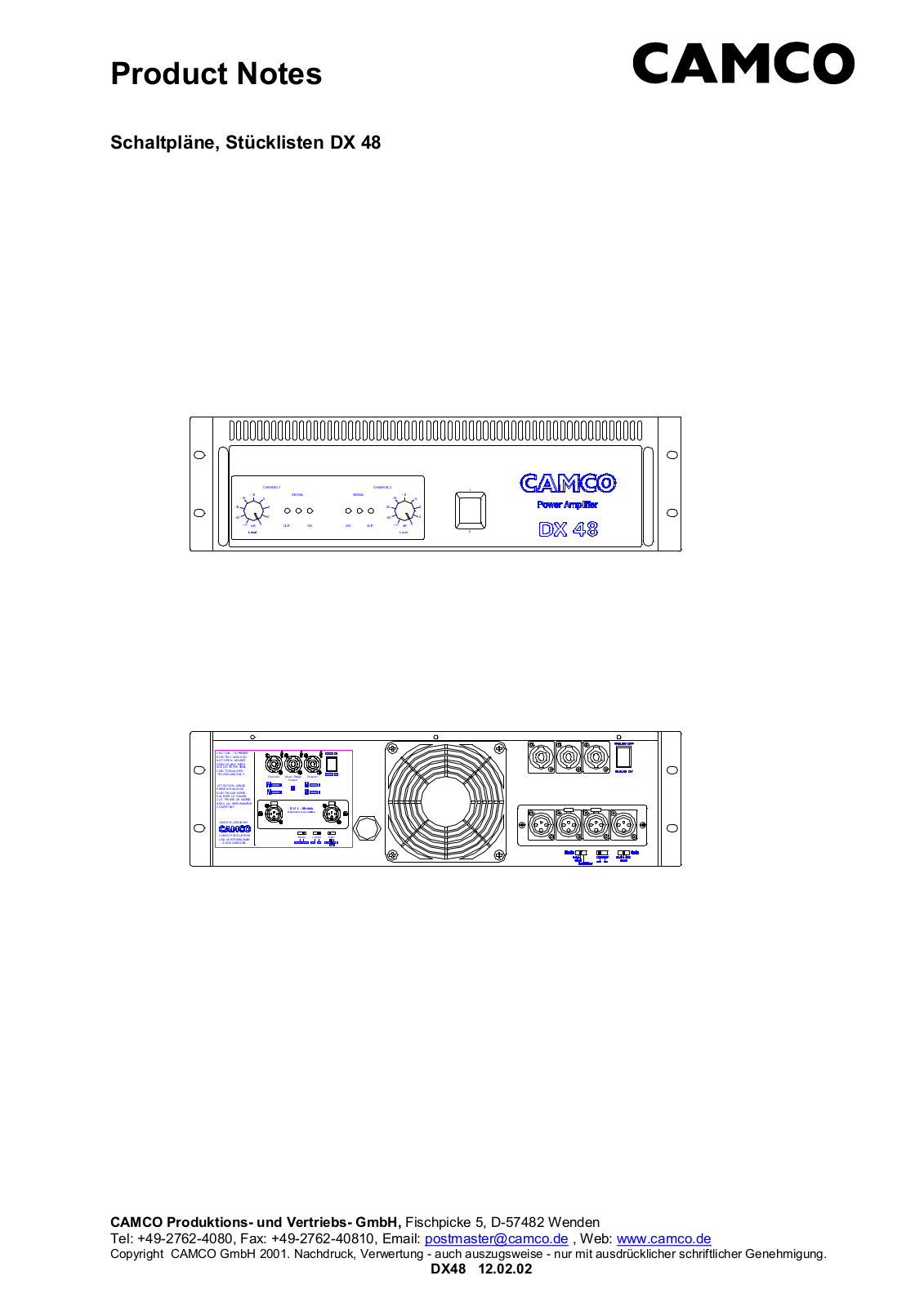 Camco DX 48 Cirquit Diagram