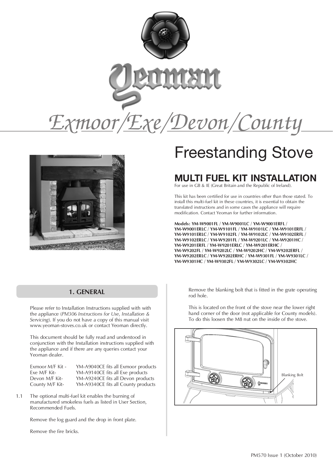 Yeoman YM-A9040CE, YM-A9240CE, YM-A9340CE, YM-A9140CE User Manual