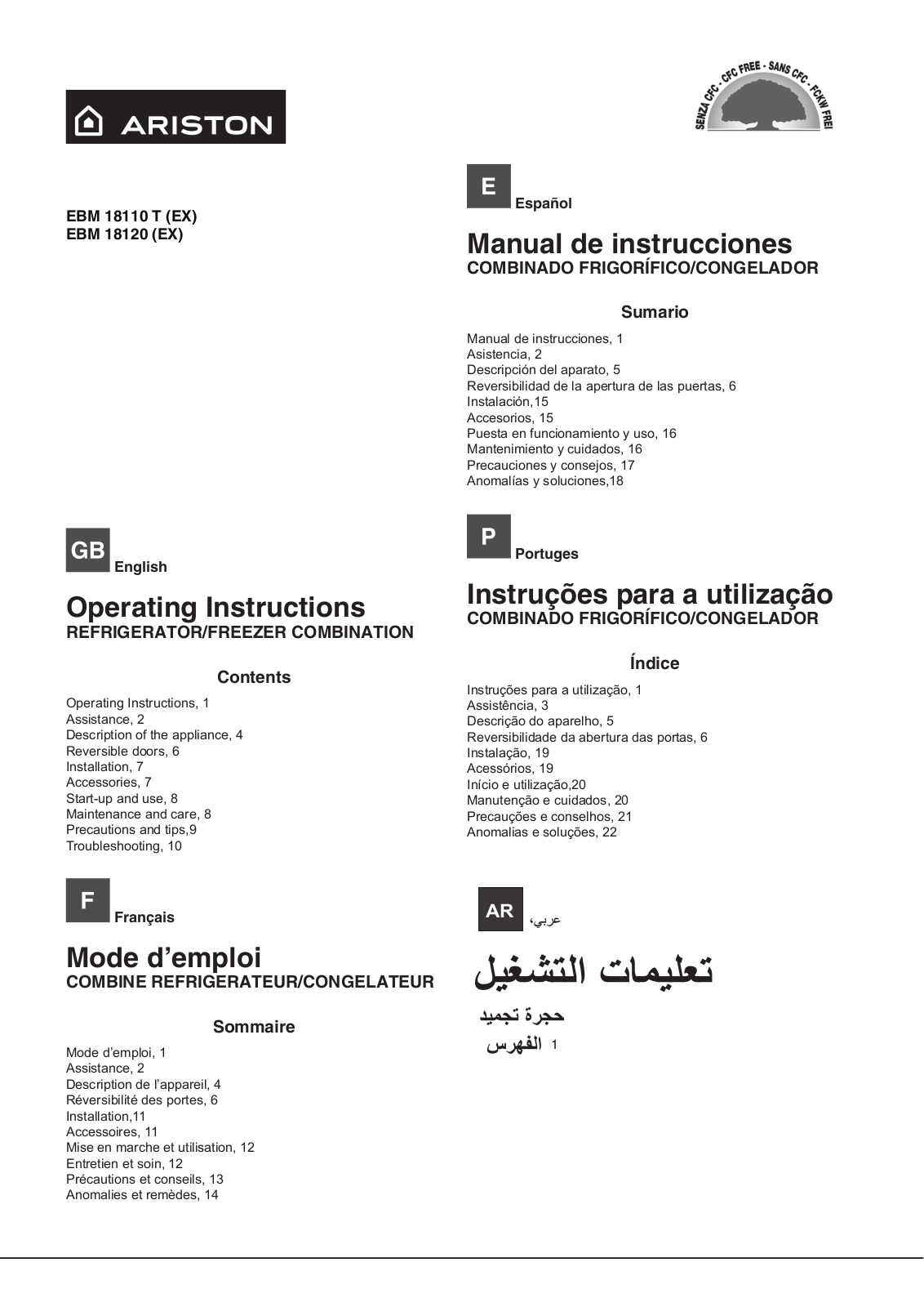 Hotpoint EBM 18110 T, EBM 18120 User Manual