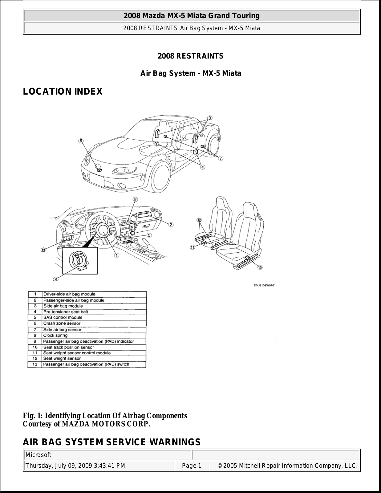 Mazda MX-5 2008 User Manual