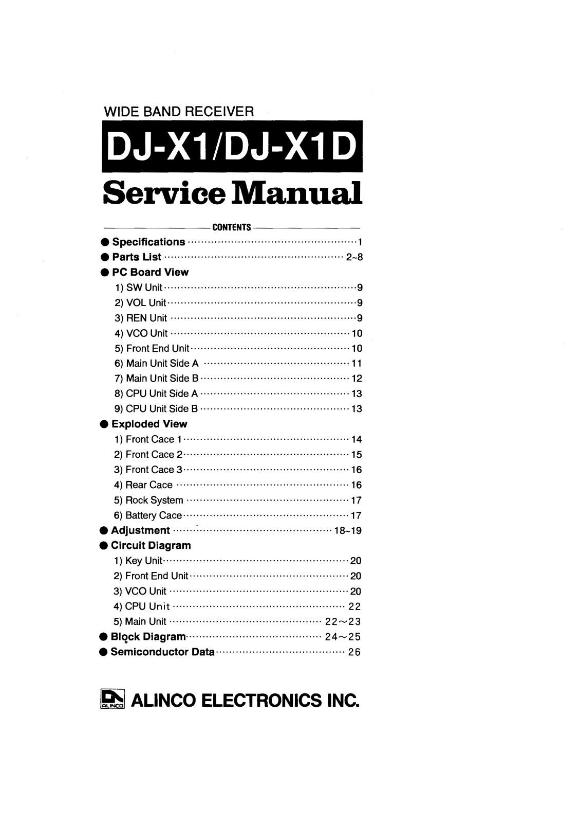 Alinco djx1 Service Manual