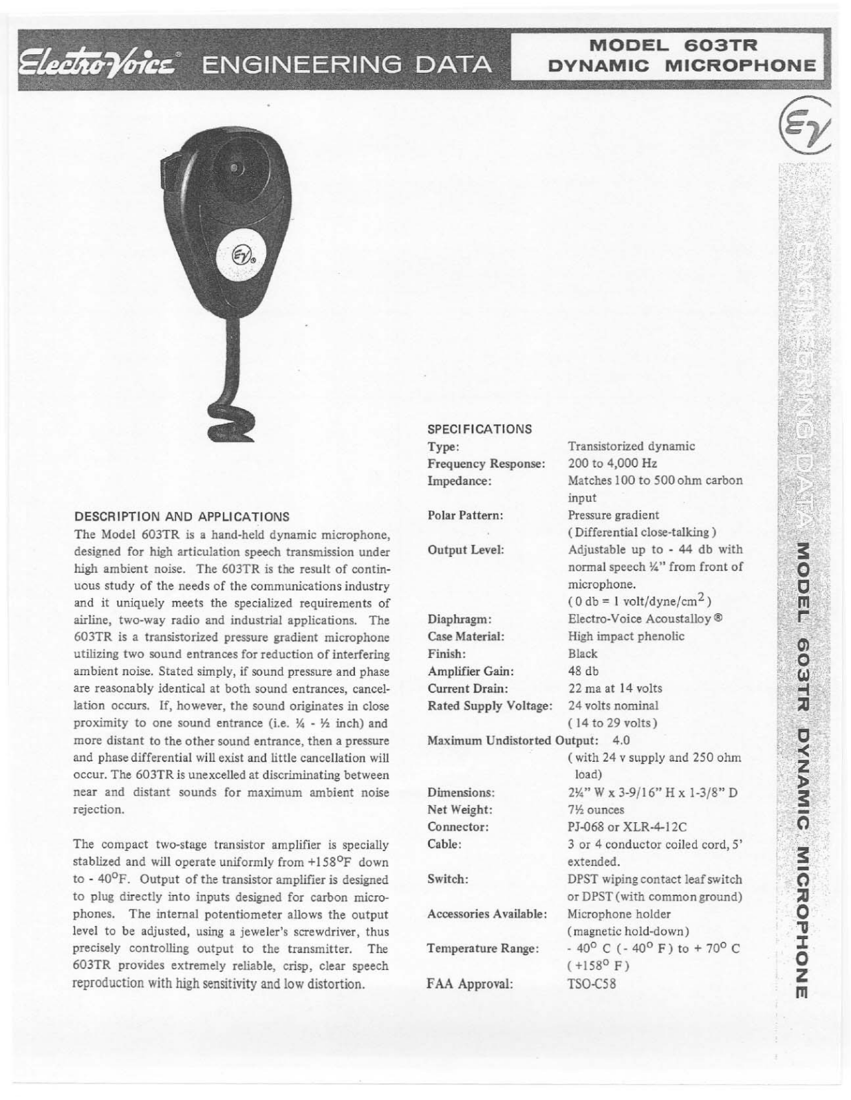 Electro-Voice 603TR User Manual