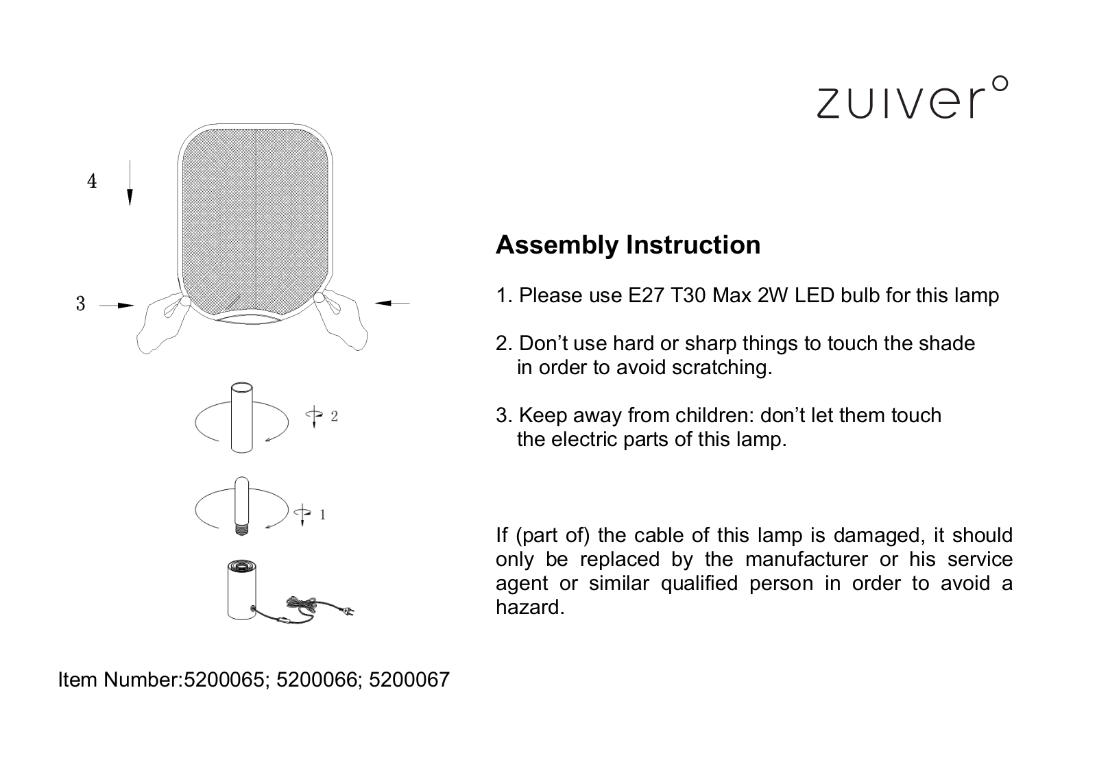 Zuiver ZIVE1348 Installation & Assembly - ManualMachine.com
