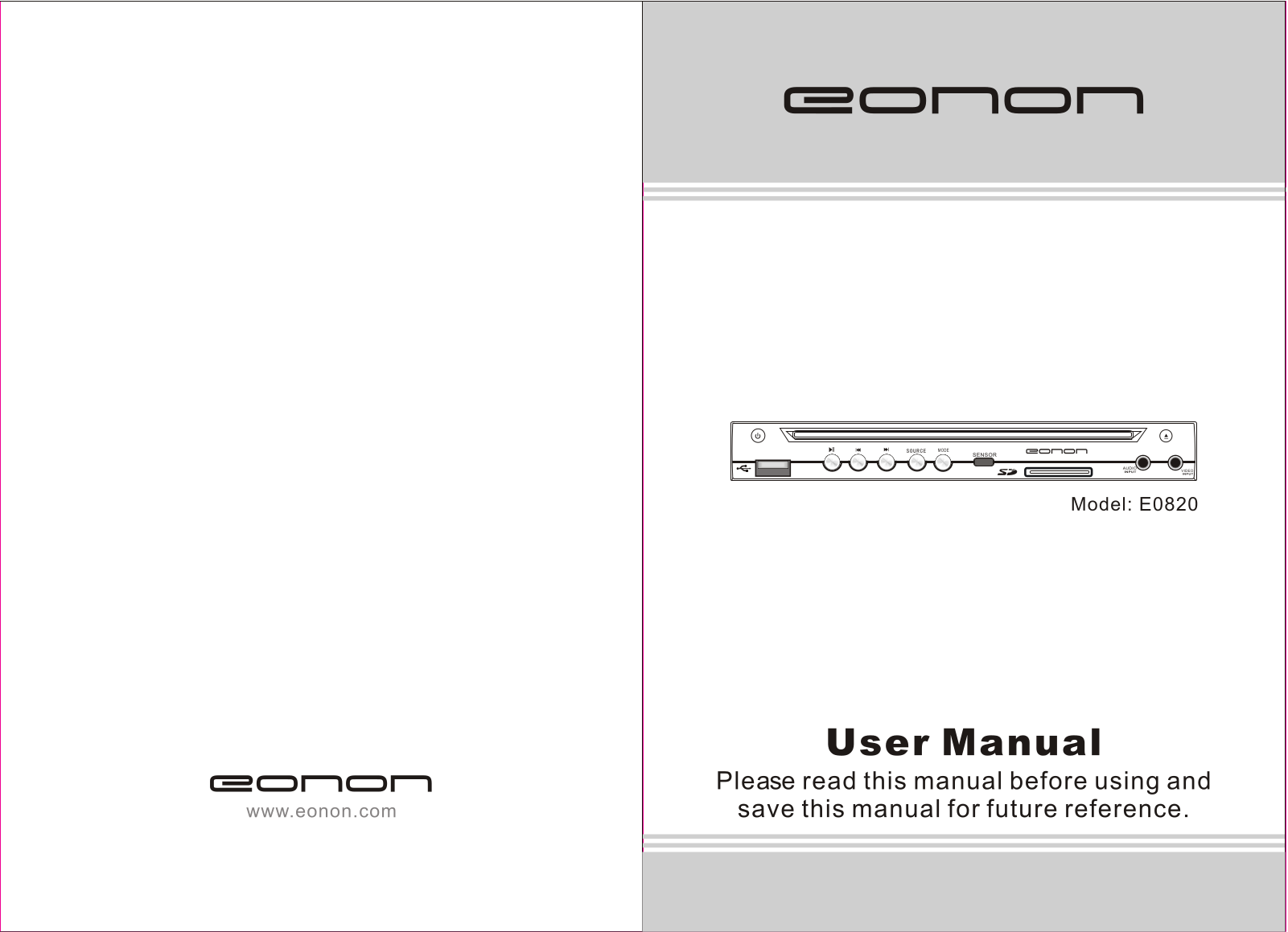 Eonon E0820 Instruction Manual