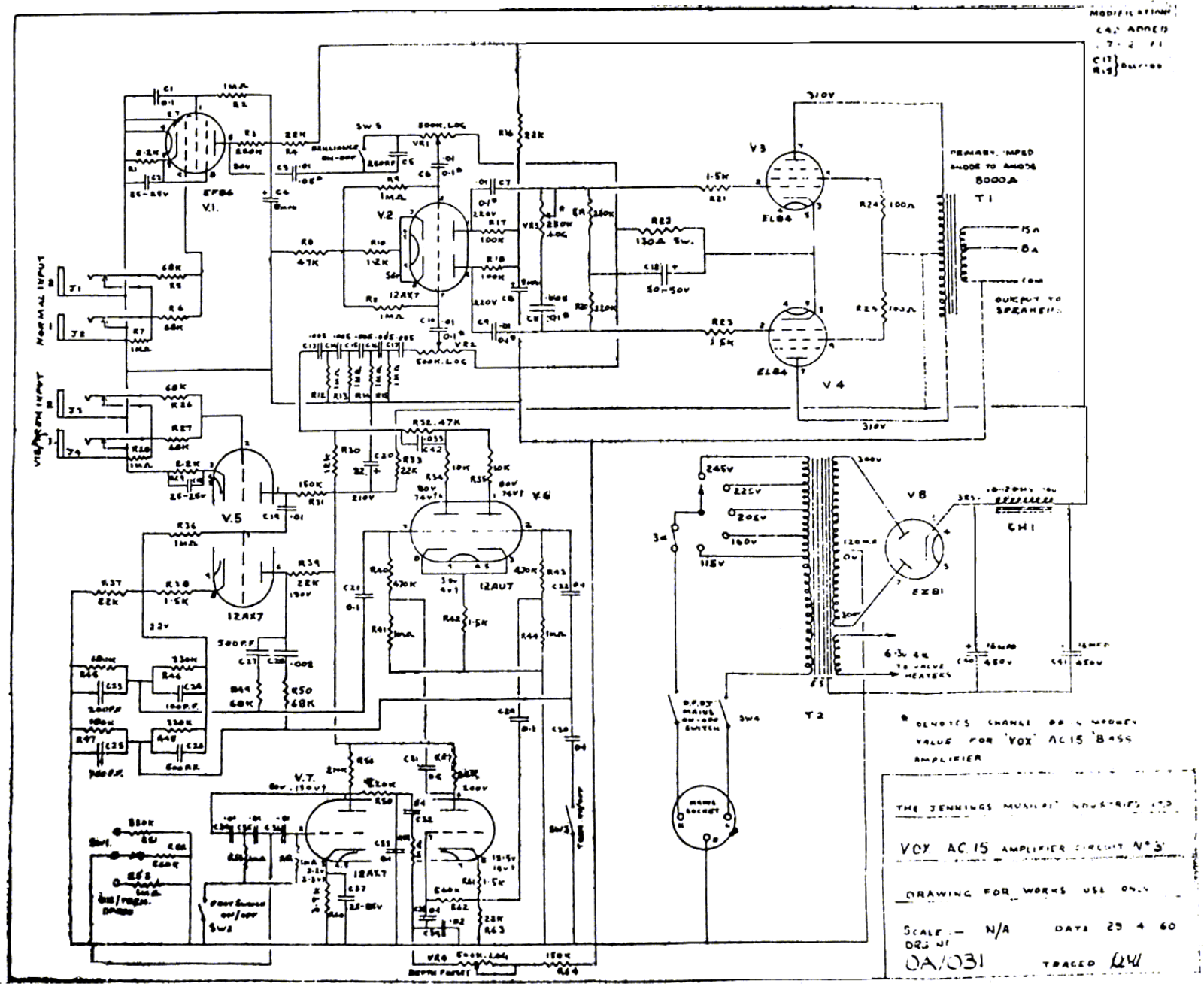 VOX ac151960 Schematic