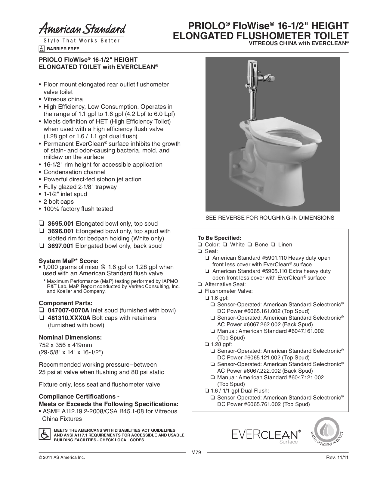 American Standard ASD8857 Specifications - ManualMachine.com