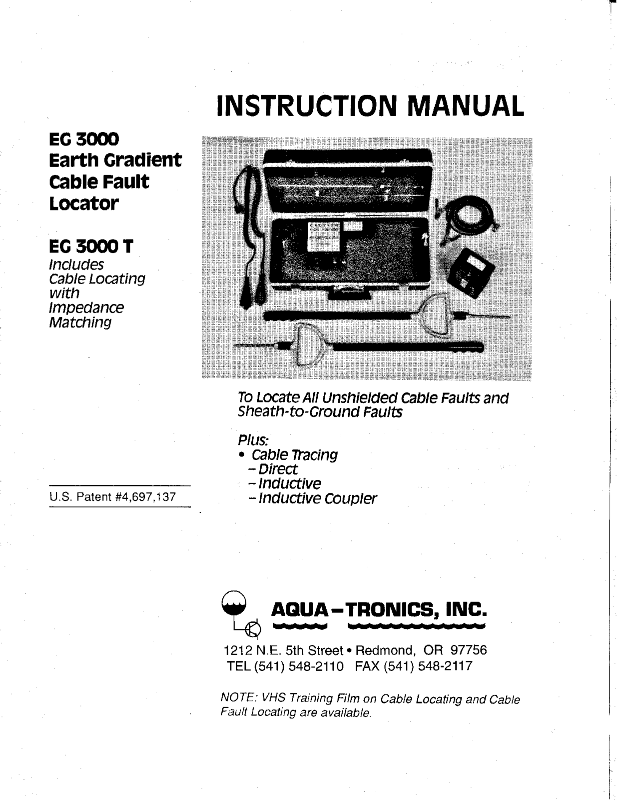 Aqua-Tronics EG3000, EG3000T User Manual