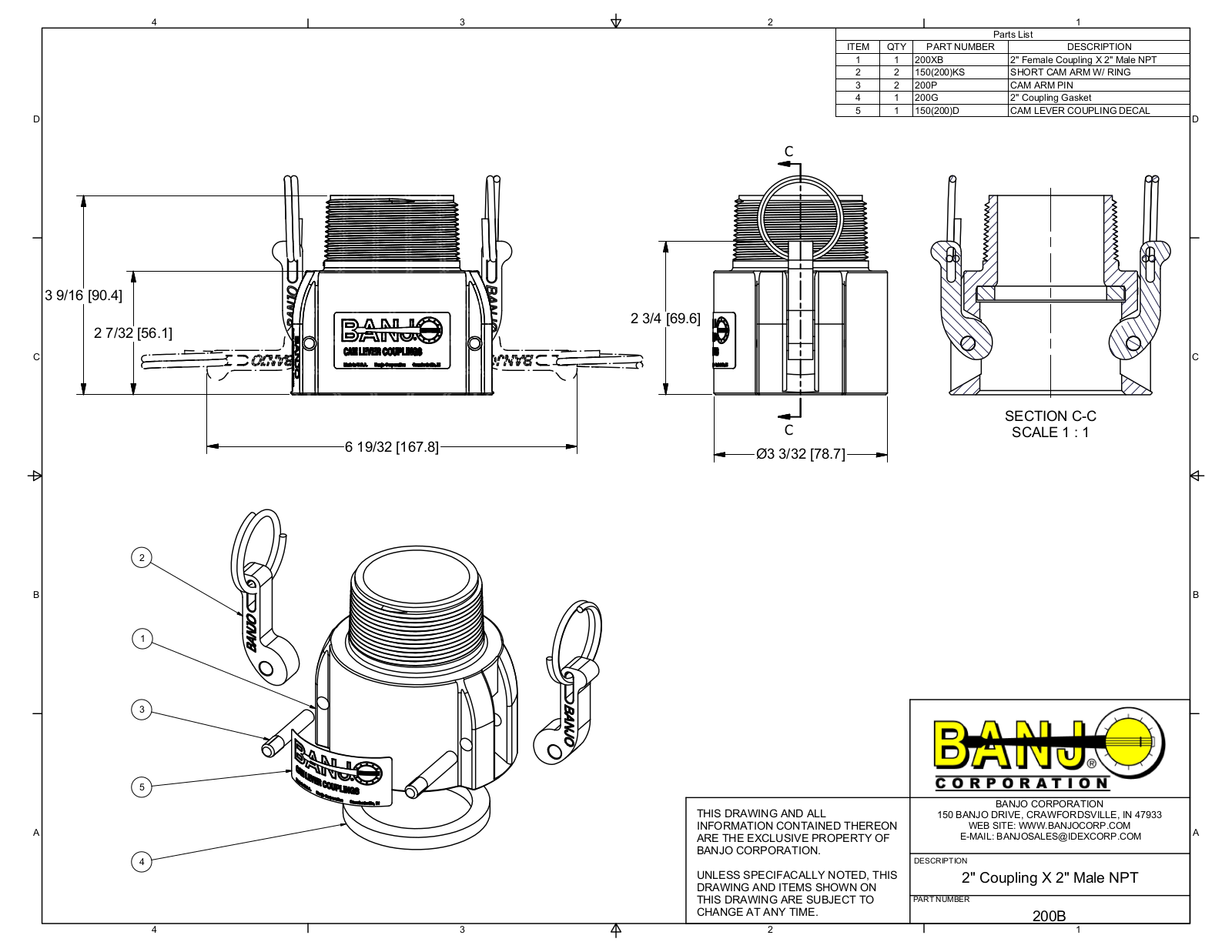 Banjo 200B Drawing - ManualMachine.com