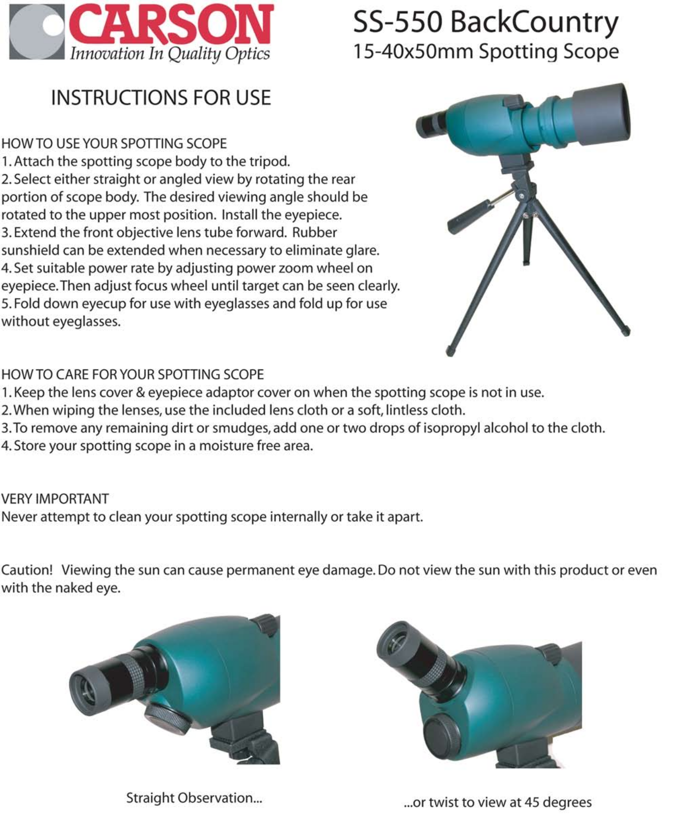 Carson Optical SS-550 User Manual