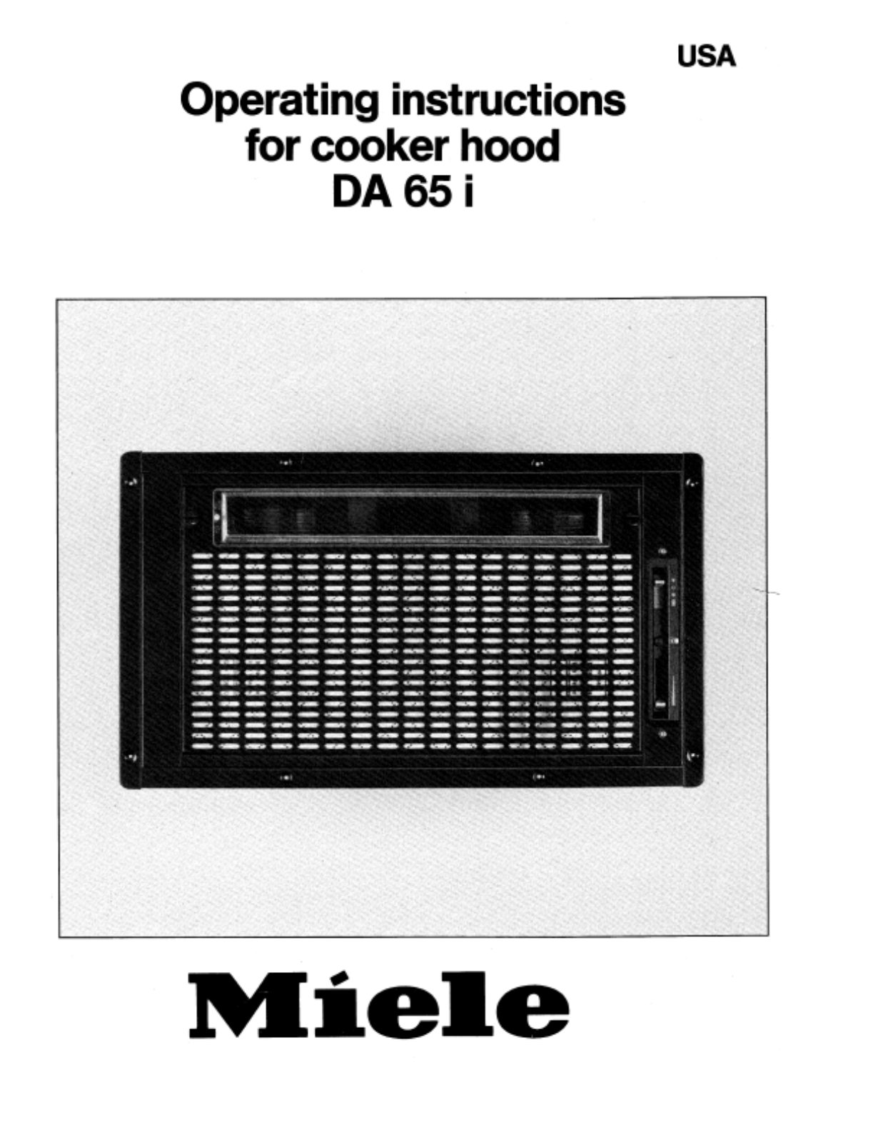 Miele DA 65 Operating instructions