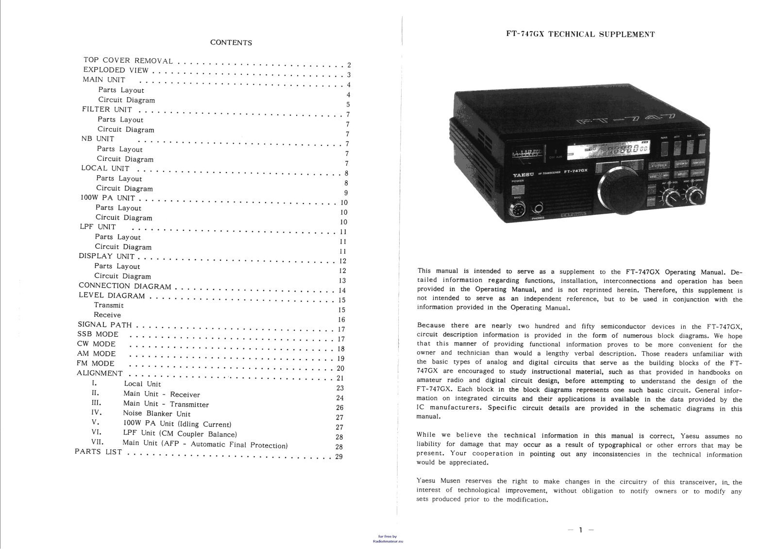 Yaesu FT747 User Manual