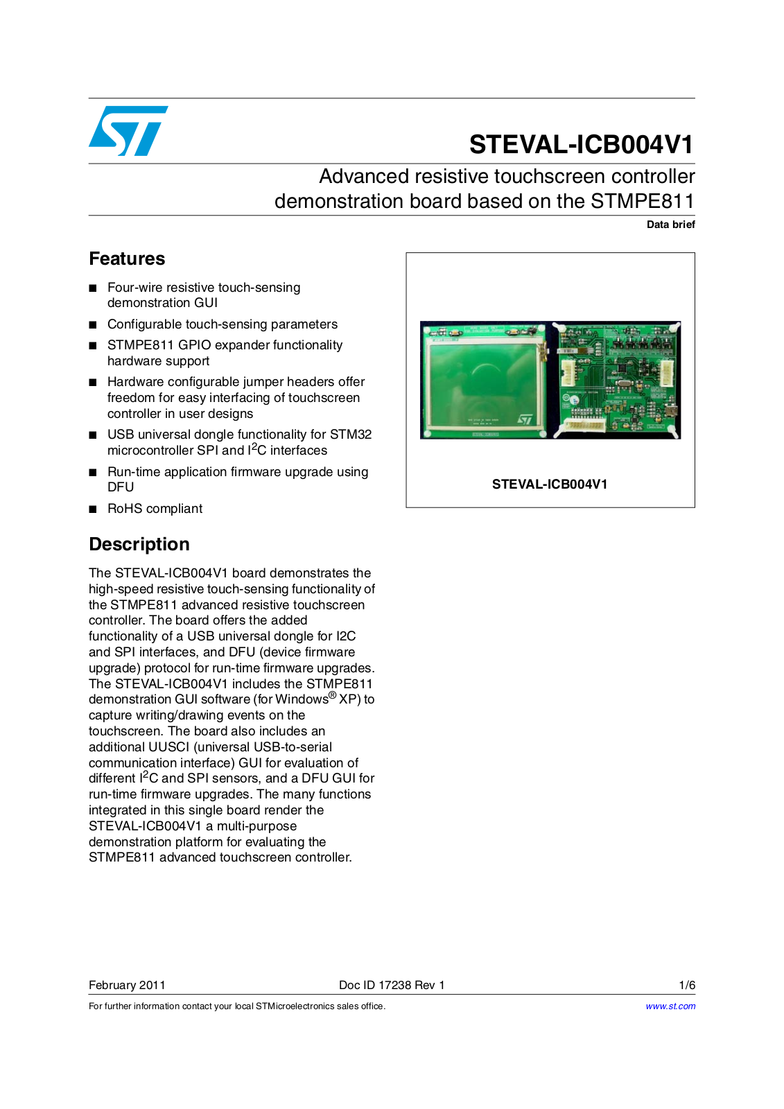 ST ICB004V1 User Manual