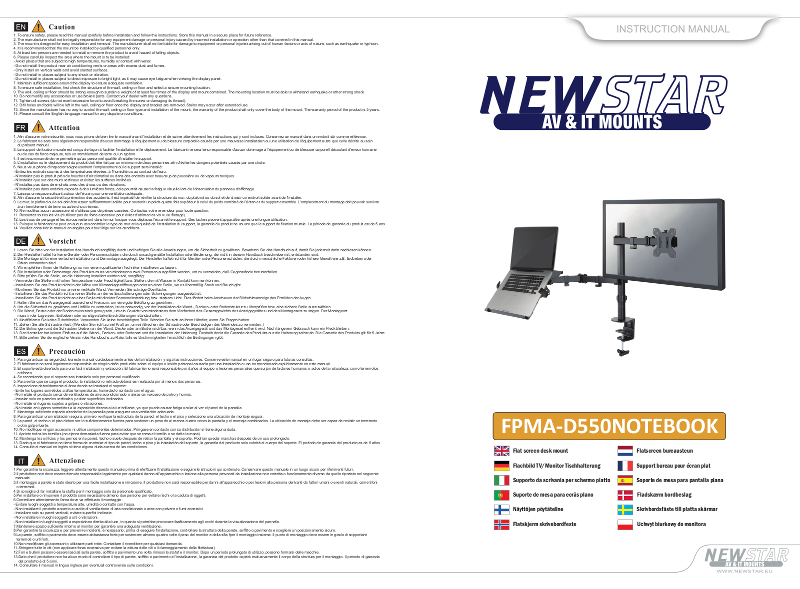 Newstar FPMA-D550NOTEBOOK User Manual