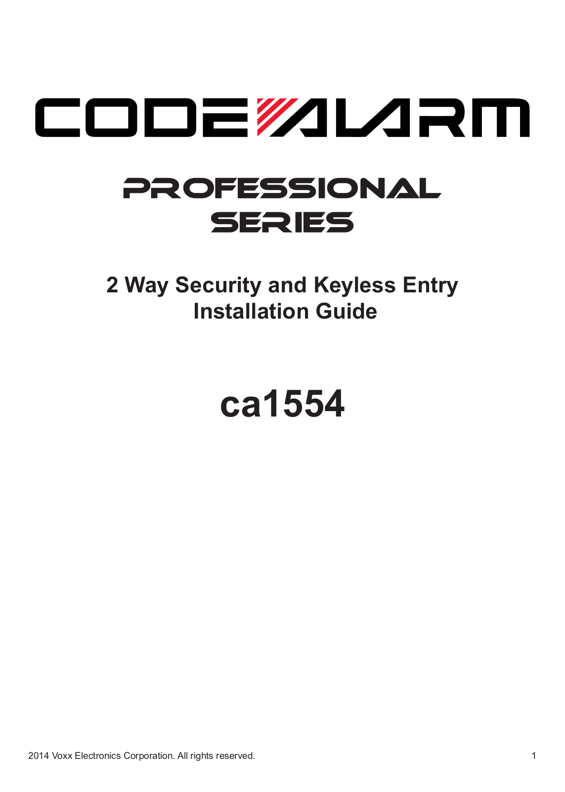 Code CA1554 User Manual