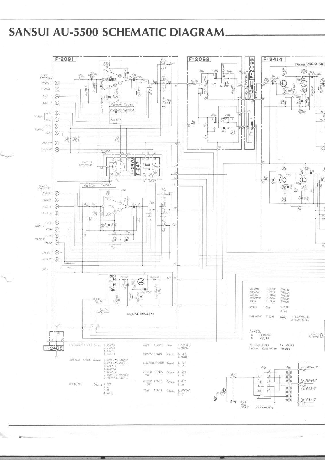 Sansui AU-5500 Schematic