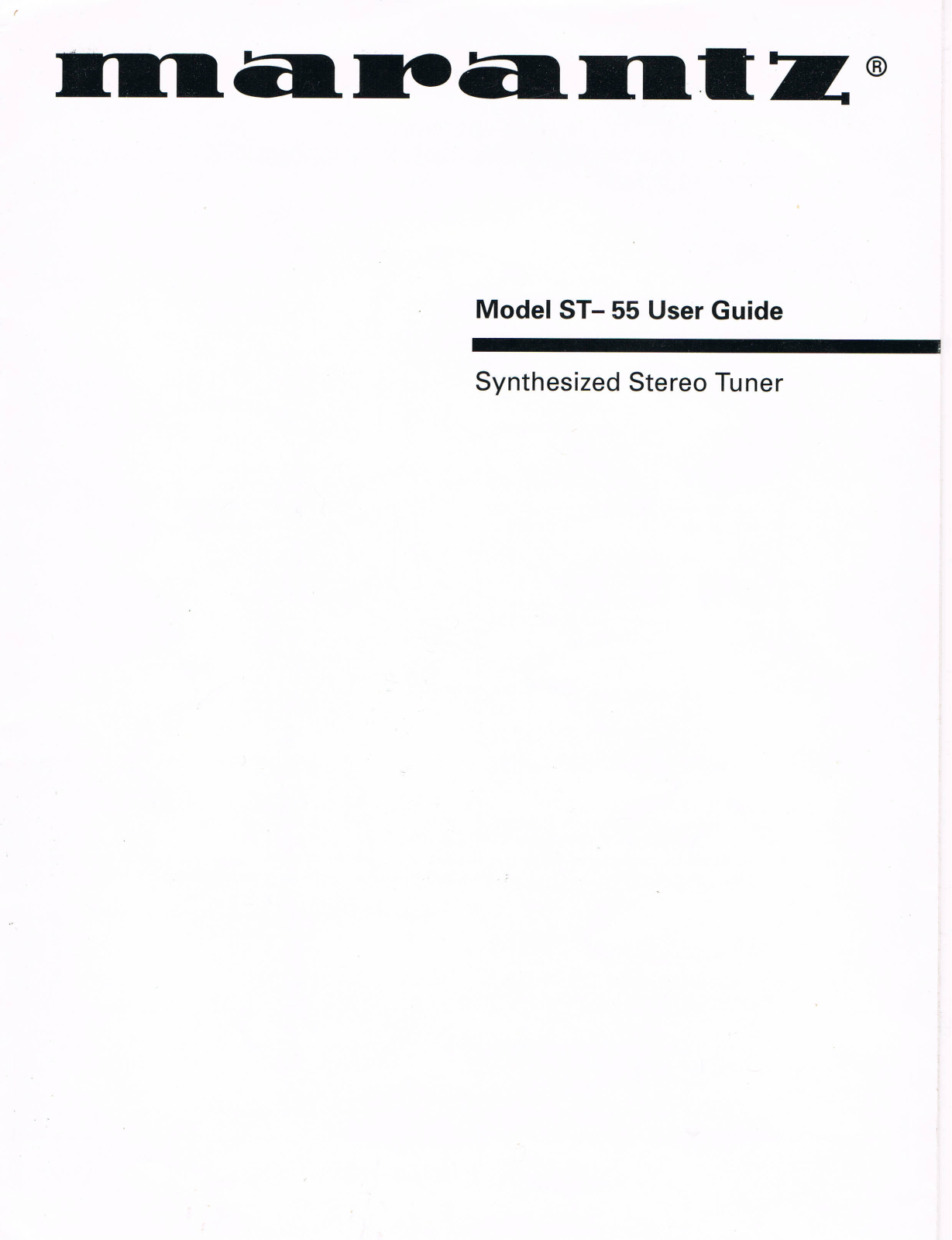 Marantz ST-55 Owners Manual