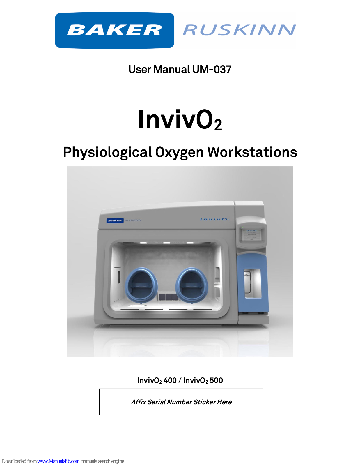 Baker InvivO2 400, InvivO2 500, InvivO2 1000 User Manual