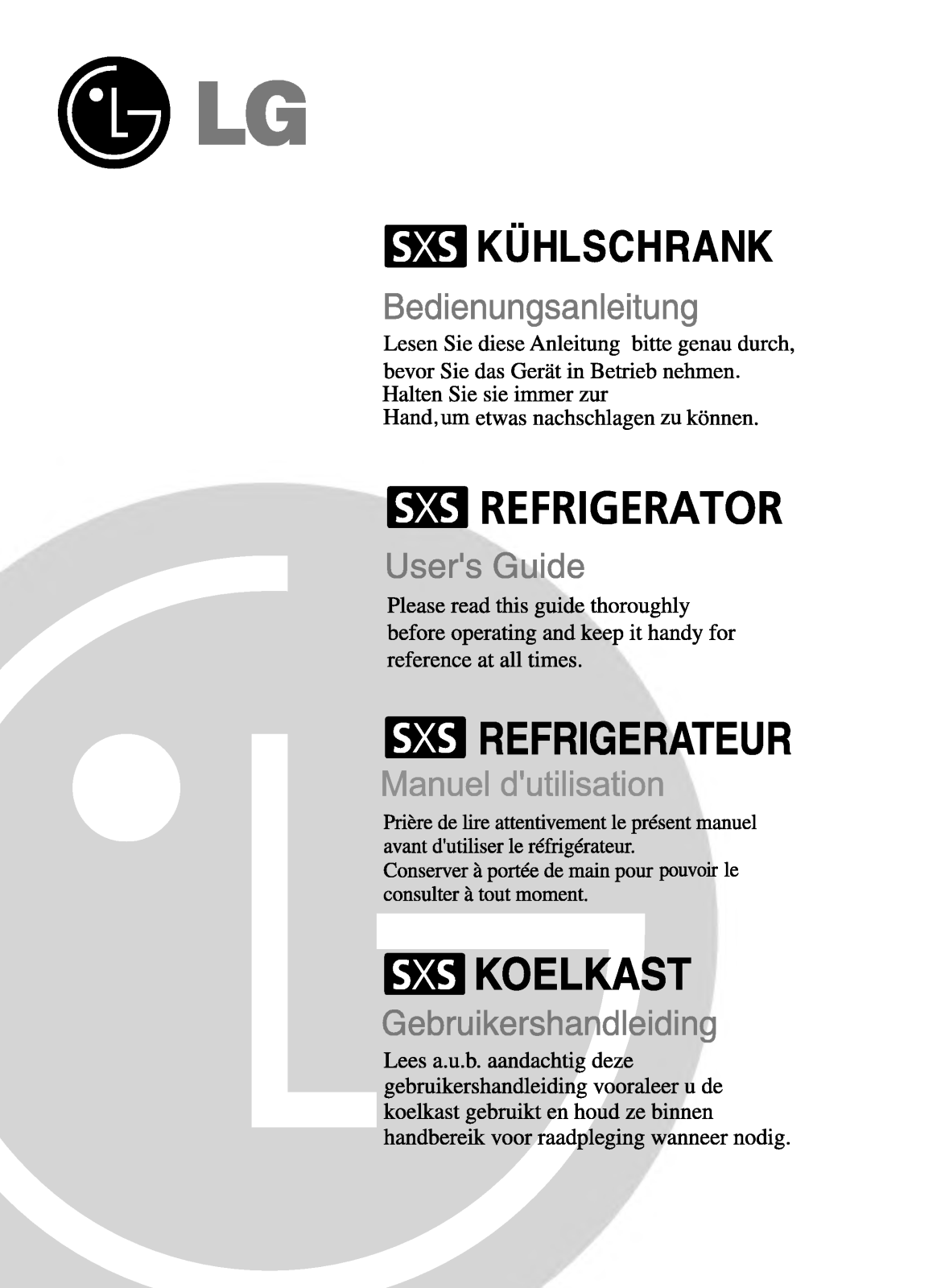 LG GR-L208NSUA User Manual