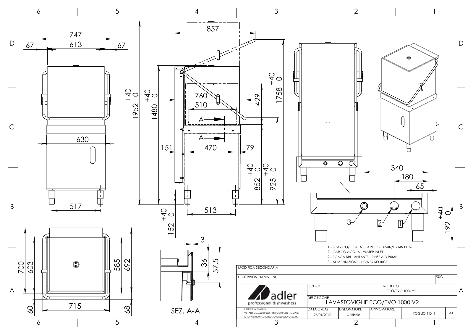 Adler ECO  1000 V2, EVO 1000 V2 Drawing