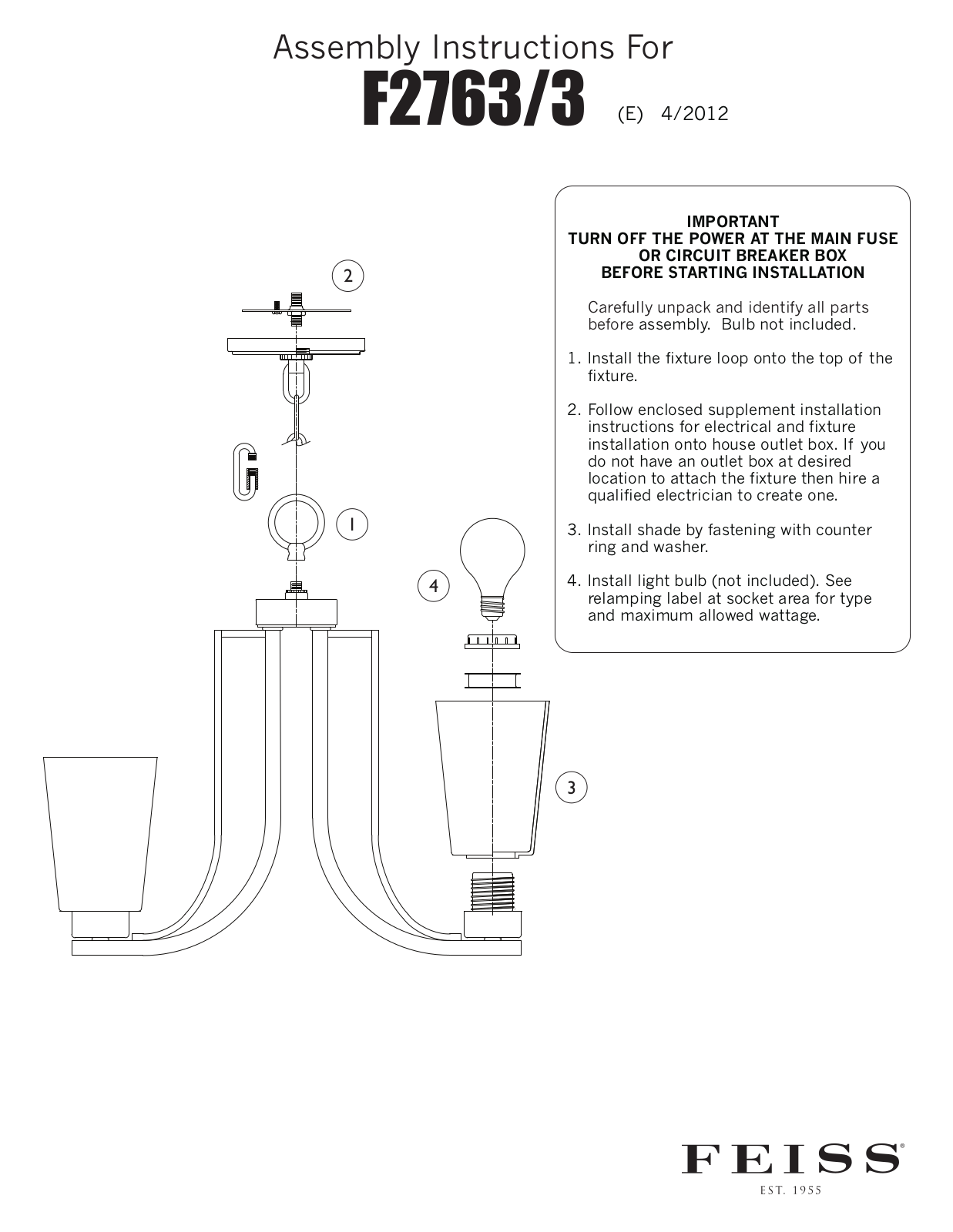 Feiss F2763-3 User Manual