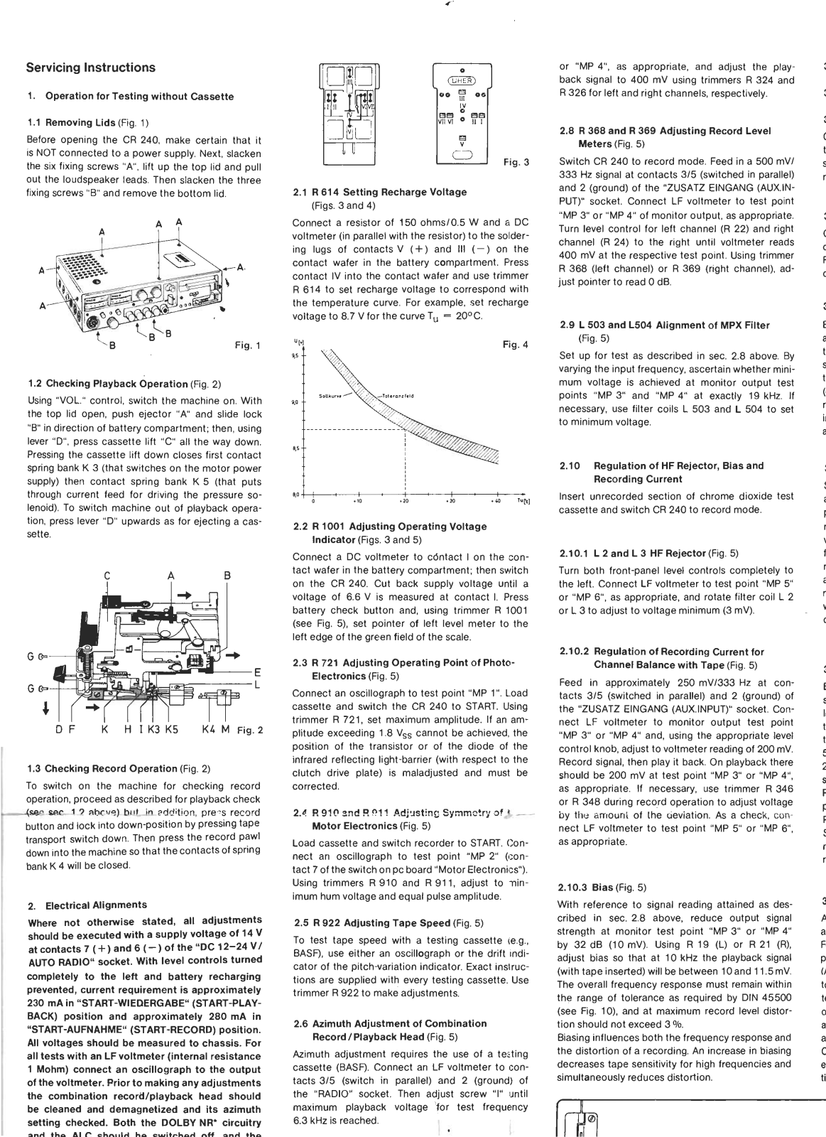 Uher CR-240 Service manual