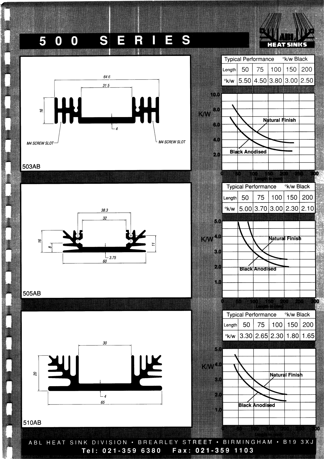 ABL HEAT SINKS 503AB, 505AB, 510AB Service Manual