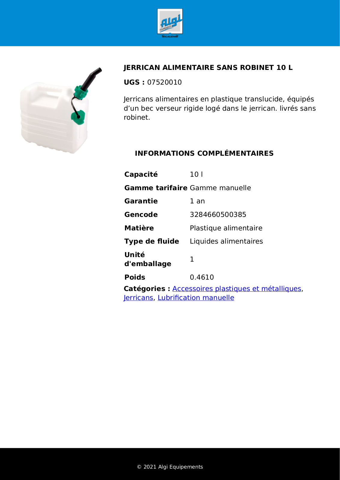 Algi 07520010 Specification - ManualMachine.com