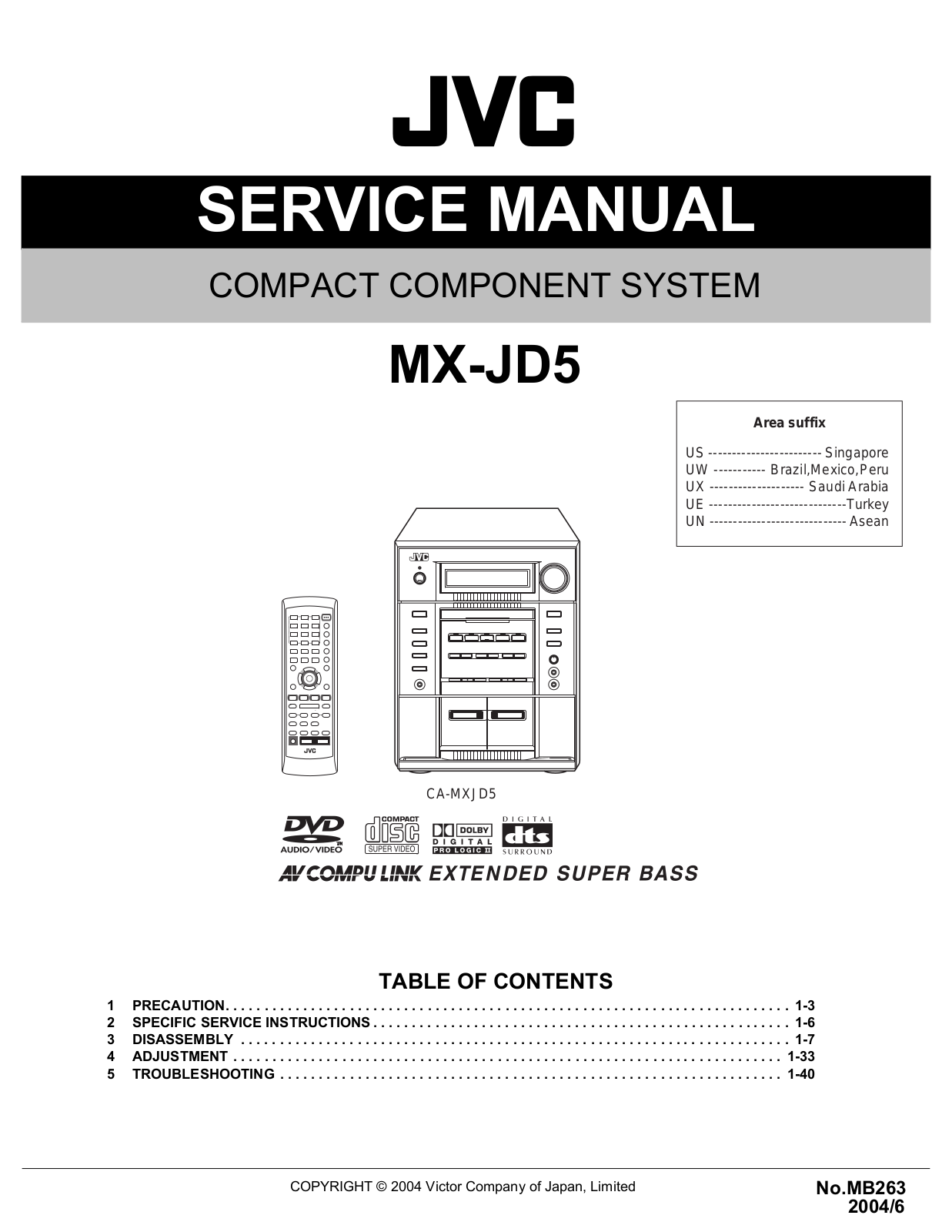 JVC JD5 Service Manual